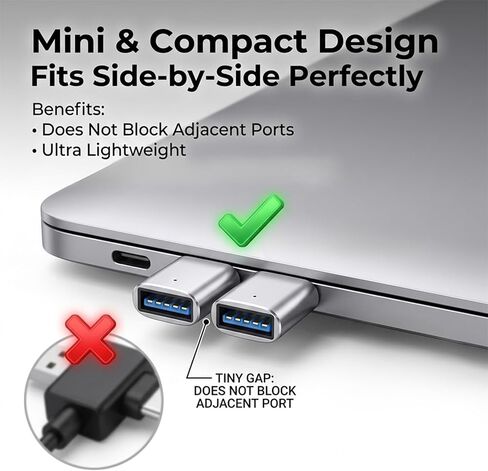 Skrfren 4 قطع من النوع C أنثى إلى ذكر محول شاحن USB C ذكر إلى USB 3.0 أنثى محول محول للشحن ونقل البيانات (فضي) in Saudi Arabia