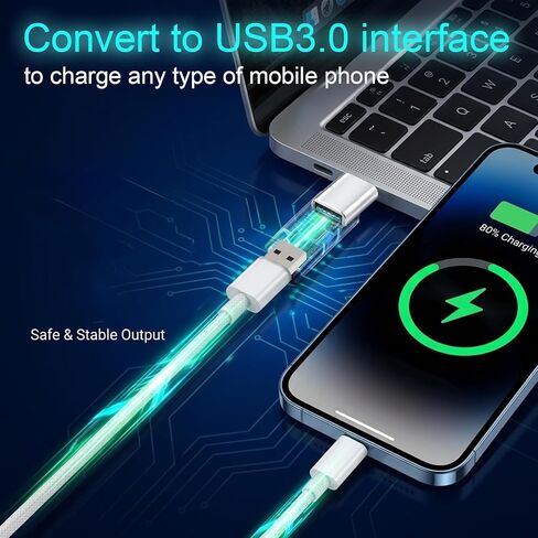 Skrfren 4 قطع من النوع C أنثى إلى ذكر محول شاحن USB C ذكر إلى USB 3.0 أنثى محول محول للشحن ونقل البيانات (فضي) in Saudi Arabia