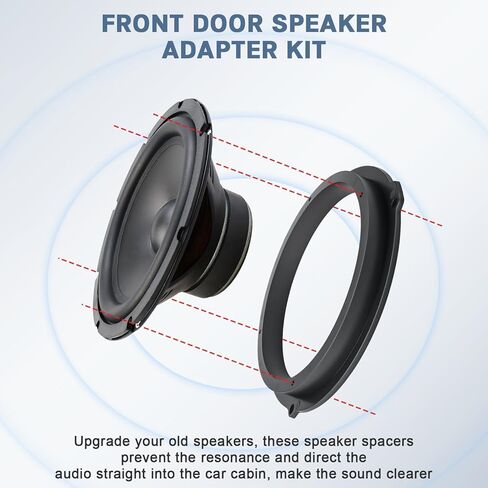 6.5 Door Speaker Adapter,Car Front Rear Speaker Spacer Ring Solid Mounting Bracket Kit Compatible with Ford Focus Fusion Fiesta Mustang Transit Edge Mondeo-MK4 2013-2020 in Saudi Arabia