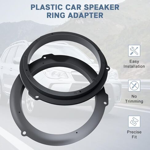 6.5 Door Speaker Adapter,Car Front Rear Speaker Spacer Ring Solid Mounting Bracket Kit Compatible with Ford Focus Fusion Fiesta Mustang Transit Edge Mondeo-MK4 2013-2020 in Saudi Arabia
