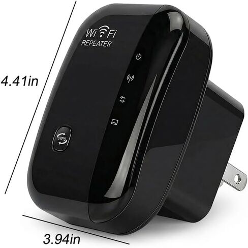 Fast WiFi Extender, Signal Booster for Home, Long Range WiFi Repeater Up to 1614 sq.ft Coverage, Easy Set Up WiFi Repeater Wireless Signal Booster with Ethernet Port for Indoor/Outdoor (US, Black) in Saudi Arabia