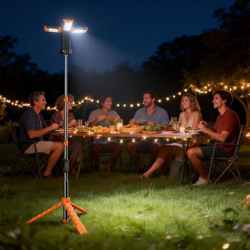 Rechargeable Camping Light with Stand, Aluminum 73" Portable Rechargeable LED Wirk Lights with 5 Lighting Modes - Telescopic Light with Tripod Work Lighting for Emergency, Power Outages, Hiking in Saudi Arabia
