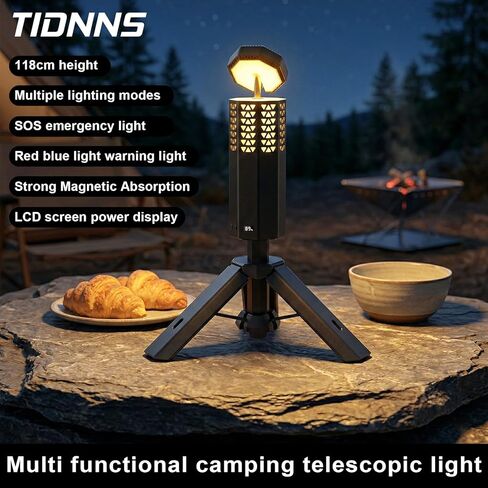 Rechargeable 20000mAh Camping Light, Telescopic Camping Lights, Collapsible Magnetic Camping Lantern with Stand IPX6 Waterproof Flashlights, Camping Lamp for Emergency, Hiking in Saudi Arabia