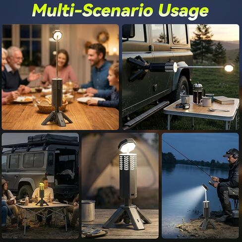 Rechargeable 20000mAh Camping Light, Telescopic Camping Lights, Collapsible Magnetic Camping Lantern with Stand IPX6 Waterproof Flashlights, Camping Lamp for Emergency, Hiking in Saudi Arabia