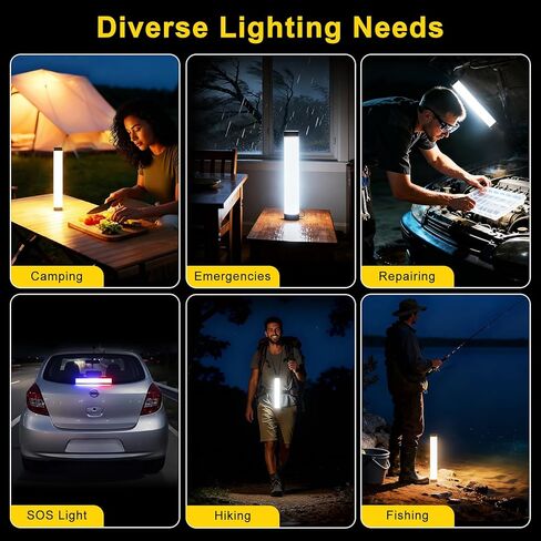 فانوس تخييم LED قابل لإعادة الشحن، بنك طاقة 6000 مللي أمبير في الساعة، أضواء تخييم مغناطيسية مع 6 أوضاع، مصباح يدوي محمول، أضواء خيمة مقاومة للماء IP65 للتخييم والمشي لمسافات طويلة والإعصار في حالات الطوارئ in Kuwait