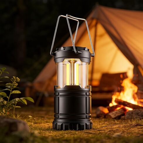 Portable LED Flashlight Super Bright Camping Lantern, Collapsible Emergency Flashlight for Outdoor Camping Hiking Power Outage, Battery Powered in Saudi Arabia