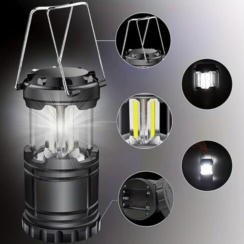 Portable LED Flashlight Super Bright Camping Lantern, Collapsible Emergency Flashlight for Outdoor Camping Hiking Power Outage, Battery Powered in Saudi Arabia
