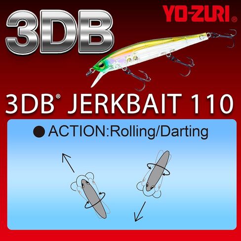 YO-Zuri 3DB Jerkbait 110 (SP) 110mm Bath Lure Color: Pearl Purple Trout in Saudi Arabia