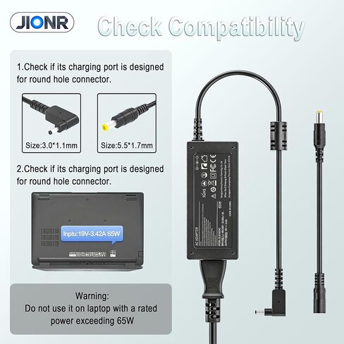 65W Laptop Charger Replacement for Acer Laptop Charger N15Q8 N15Q9 N16P1 N20C5 Acer Aspire 1 3 5 A515-44 A515-45 A515-46 A515-54 Aspire 1 5 R15 Chromebook C738T C740 Spin 1 5 Swift 3 Power Adapter in Saudi Arabia