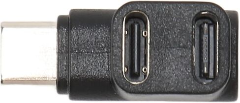 محول USB C 3.1 بزاوية يمنى 1 إلى 2 | نقل بيانات بسرعة 10 جيجابت في الثانية، شحن PD بقوة 100 وات، منافذ أنثى مزدوجة لفيديو وألعاب 4K@60 هرتز، متوافق مع أجهزة الكمبيوتر المحمولة والهواتف الذكية in Saudi Arabia