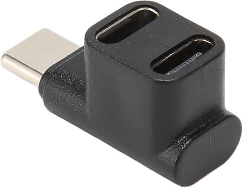 محول USB C 3.1 بزاوية يمنى 1 إلى 2 | نقل بيانات بسرعة 10 جيجابت في الثانية، شحن PD بقوة 100 وات، منافذ أنثى مزدوجة لفيديو وألعاب 4K@60 هرتز، متوافق مع أجهزة الكمبيوتر المحمولة والهواتف الذكية in Saudi Arabia
