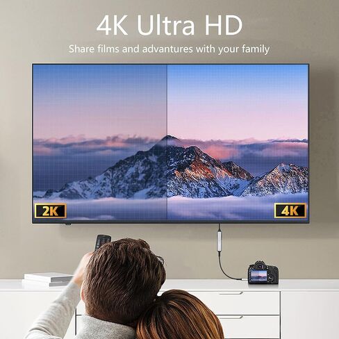 Micro HDMI to HDMI Adapter with 5inch Cable, Micro HDMI Male to HDMI Female Conversion Plug, Support HDMI 2.0 4K@60Hz Dynamic HDR, for Raspberry Pi4/Pi5, Monitor, Camcorder, Laptop and More in Saudi Arabia