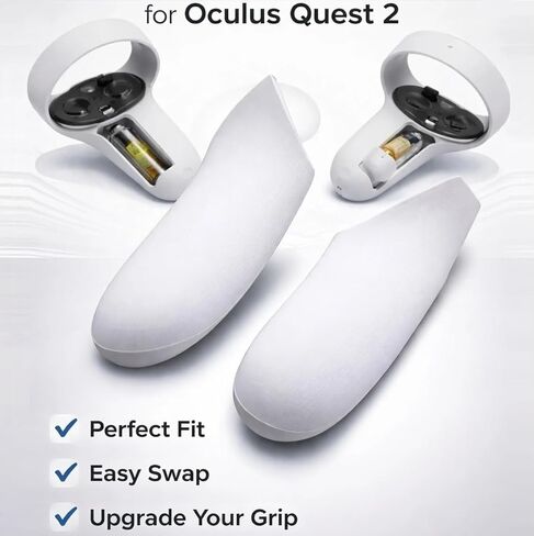 غطاء بطارية لجهاز Meta Quest 2 VR قطعة غيار وحدة التحكم باللمس لسماعات الرأس، ToneBar ملحقات غطاء المقبض الأيمن الأيسر لوحدة التحكم Oculus Quest 2، 4 أغطية لعصا التحكم in Kuwait