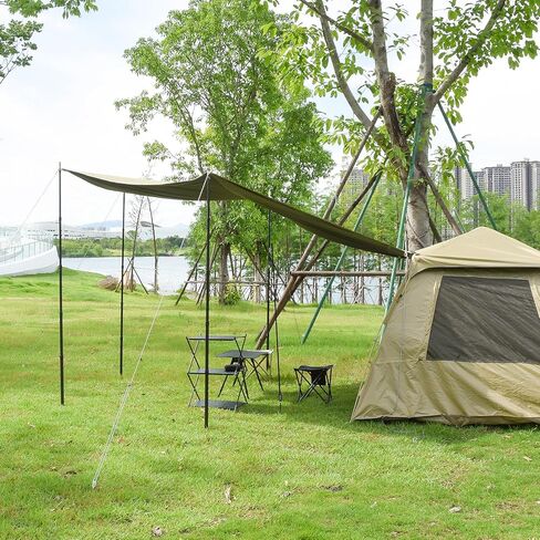 Telescopic Tarp Poles, Canopy Adjustable Carbon Fiber Poles Set of 2, Portable & Lightweight Tent Tarps for Awning, Camping, Hiking 67" in Saudi Arabia