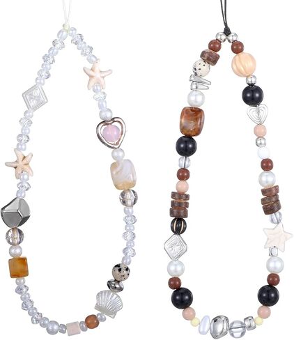 2 Pack Beaded Camera Wrist Straps, Phone Charm Wristlet Lanyards for Purse Bag Car Key Keychain Accessories in Saudi Arabia