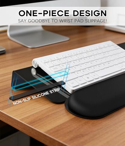 JIKIOU Computer Keyboard Wrist Rest Stand for Desktop, Keyboard Holder for Easy Typing with Wrist Pad for Office Desk Home School Clear Black in Saudi Arabia