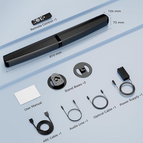 Maraawa Sound Bar, 90W Soundbar for Smart TV, Bluetooth/ARC/Optical/AUX Connect, Detachable Design with Deep Bass for TV/PC/Gaming/Projector - 2-in-1 Home Theater Audio in Saudi Arabia