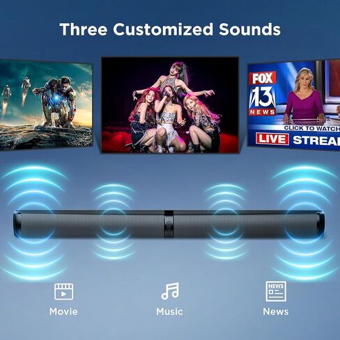 Maraawa Sound Bar, 90W Soundbar for Smart TV, Bluetooth/ARC/Optical/AUX Connect, Detachable Design with Deep Bass for TV/PC/Gaming/Projector - 2-in-1 Home Theater Audio in Saudi Arabia