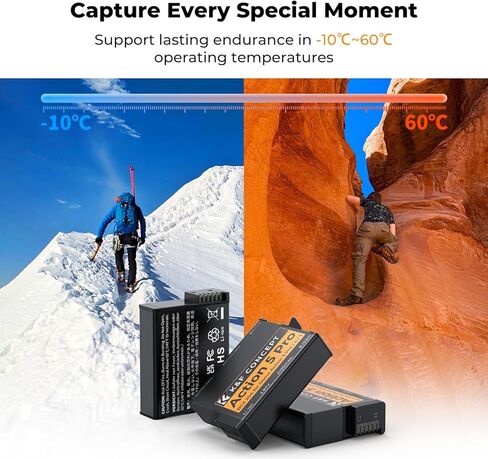 بطارية K&F CONCEPT OSMO Action 6، شاحن بطارية OSMO Action 5 Pro مكون من 3 عبوات متوافق مع كاميرات DJI OSMO 360، Action 5 Pro، Action 6، Action 4، Action 3 in Saudi Arabia