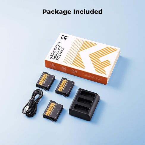 بطارية K&F CONCEPT OSMO Action 6، شاحن بطارية OSMO Action 5 Pro مكون من 3 عبوات متوافق مع كاميرات DJI OSMO 360، Action 5 Pro، Action 6، Action 4، Action 3 in Saudi Arabia