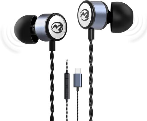 سماعات رأس MORMOQUE EP09 Hi-Fi Stereo USB C، سماعات أذن سلكية من النوع C مع باس عميق وميكروفون مدمج، سماعات عزل الضوضاء مع سلك طويل 4.9 قدم لمحبي الموسيقى والبودكاست والمكالمات in Kuwait