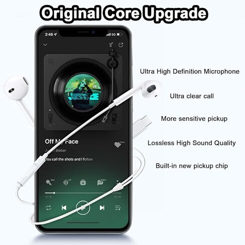 2 حزمة من سماعات الرأس USB C لهاتف iPhone 17/16/15 Pro Max Plus، سماعات أذن من النوع C مع تحكم في مستوى الصوت للميكروفون، سماعات أذن داخل الأذن لإلغاء الضوضاء لأجهزة iPad، لهاتف Galaxy S25 Ultra S24 S23 S22 S21 S20 A55، أبيض in Kuwait