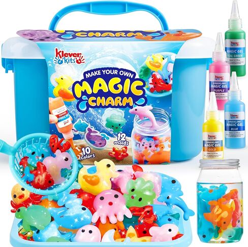 Klever Kits Aqua Elf Water Gel Kit, Magic Fairy Water Gel Toy Kit with 10 Gels, 12 Molds, Preserving Bottle for Presents, Party Favors, Birthday Gifts, Arts & Crafts DIY STEM Kits for Kids in Saudi Arabia