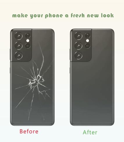 Rear Back Glass Replacement for Samsung Galaxy S22 with Camera Glass Lens and Repair Tool Kits (Phantom Black) in Kuwait
