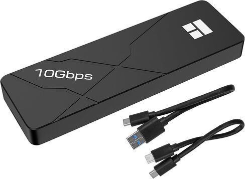 حاوية M.2 NVMe SSD، حاوية HR-EB110 AC سوداء NVMe، حافظة SSD خارجية USB3.2 Gen2 بسرعة 10 جيجابت في الثانية، ألومنيوم CNC، لـ 2230/2242/2260/2280، بسعة تصل إلى 8 تيرابايت in Kuwait