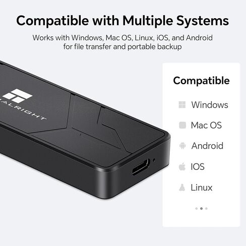 حاوية M.2 NVMe SSD، حاوية HR-EB110 AC سوداء NVMe، حافظة SSD خارجية USB3.2 Gen2 بسرعة 10 جيجابت في الثانية، ألومنيوم CNC، لـ 2230/2242/2260/2280، بسعة تصل إلى 8 تيرابايت in Kuwait