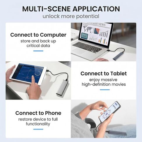 SSD Enclosure, Tool-Free USB C External, 10Gbps M.2 NVMe to USB Adapter/Reader Supports M and B&M Keys in Saudi Arabia