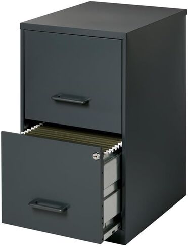 Scranton & Co Metal 2 Drighter Letter File Cabinet باللون الأسود in Kuwait