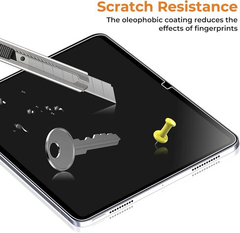 قطعتان من واقي شاشة iPad من الزجاج المقسى مع صينية التطبيق، واقي شاشة لجهاز iPad A16 2025 الجيل 11th/10th 2022 (11 بوصة/10.9) حساس باللمس مقاوم للخدش وسهل التركيب in Kuwait