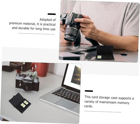2pcs Portable Memory Card Storage Case for Secure Cards, Shockproof and Waterproof Holder, Black Compact Organizer for Photography and Travel Use in Saudi Arabia