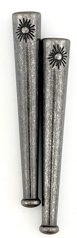 Helios Bolo Tie Tips - 4mm Bola Leather Cord Weads for DIY Bolo Tie Kit ، Jewelry Making Aglets and Bolo Tie Supplies - Pits Leather Bolo Cord ، Clasp ، أو Paracord (Silver) in Kuwait