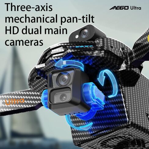 طائرة بدون طيار AE60 مع كاميرا 4K للبالغين والمبتدئين، طائرة بدون طيار بنظام تحديد المواقع العالمي (GPS) مع محور ثلاثي المحاور، إطلاق وإسقاط حمولة 1.3 رطل، مدى طويل 1968 قدمًا، وقت طيران 45 دقيقة، تجنب العوائق بزاوية 360 درجة، طائرة بدون طيار للرؤية الليل in Kuwait