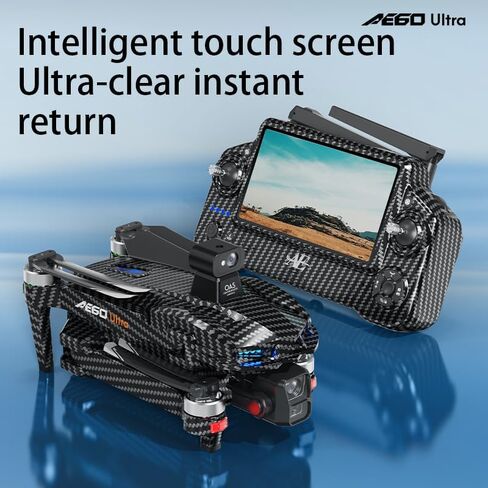 طائرة بدون طيار AE60 مع كاميرا 4K للبالغين والمبتدئين، طائرة بدون طيار بنظام تحديد المواقع العالمي (GPS) مع محور ثلاثي المحاور، إطلاق وإسقاط حمولة 1.3 رطل، مدى طويل 1968 قدمًا، وقت طيران 45 دقيقة، تجنب العوائق بزاوية 360 درجة، طائرة بدون طيار للرؤية الليل in Kuwait