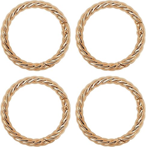 8 Pack 1 Inch Twisted O Ring Keychain Clips, Round Spring Snap Hook for Handbag & Purse Strap Connectors, Decorative Rope Design Key Rings for Keys, Plush/Charms, Hats, DIY Crafts Lanyard Accessories in Saudi Arabia