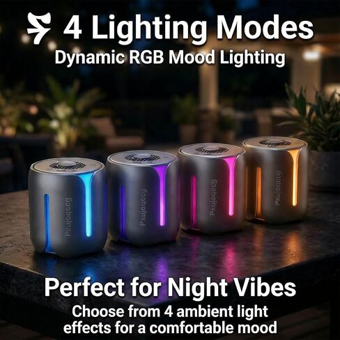 مكبر صوت بلوتوث دوار تفاعلي مع ضوء RGB - أداة مكتب جيروسكوبية معدنية بأطراف الأصابع، مكبر صوت LED محمول بإضاءة ليلية، مكبر صوت لاسلكي صغير قابل لإعادة الشحن USB-C للهاتف وغرفة الألعاب والمكتب in Saudi Arabia