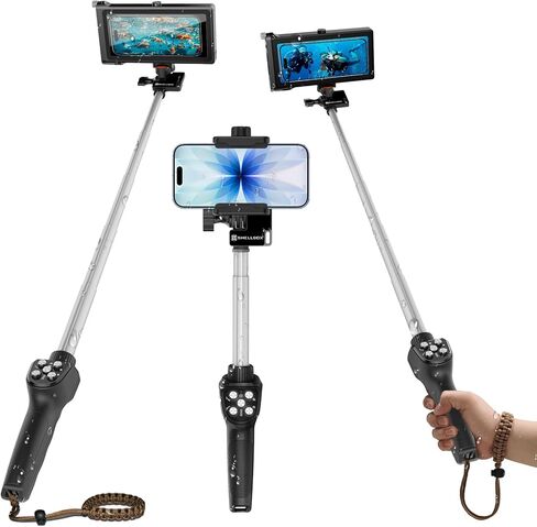 Waterproof Selfie Stick with Phone Case - Professional Underwater Phone Case for with Rechargeable Stick (2th Waterproof Selfie Stick) in Saudi Arabia