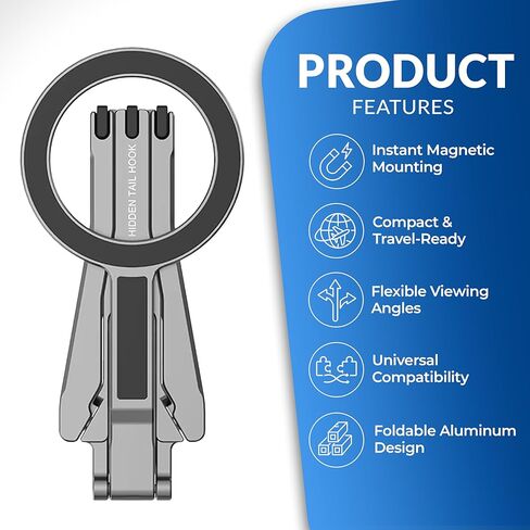 MagSafe Phone Stand for iPhone – Magnetic Foldable Aluminum Mount, Mini Travel Tripod Alternative for iPhone 12–17 (Compatible with MagSafe Cases) in Saudi Arabia