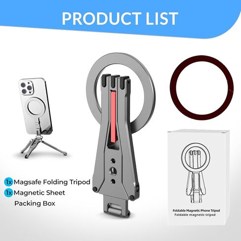 MagSafe Phone Stand for iPhone – Magnetic Foldable Aluminum Mount, Mini Travel Tripod Alternative for iPhone 12–17 (Compatible with MagSafe Cases) in Saudi Arabia