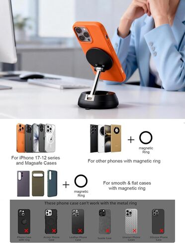 2026 Upgraded Vacuum Magnetic Phone Holder, [108+ LBS] Heavy Duty Suction Cup Car Phone Mount for Dashboard, Gym & Desk, MagSafe Car Mount for iPhone 17 16 15 Pro Max in Saudi Arabia