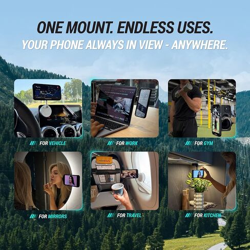 CARMOUNT Clutch-X ™ أبيض - حامل هاتف للسيارة مزود بكأس شفط مطور لهاتف iPhone، حامل هاتف للنافذة، حامل هاتف مغناطيسي بفراغ 360 درجة للسيارة، حامل هاتف مغناطيسي مع كوب شفط in Kuwait