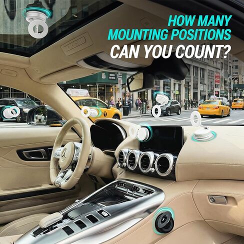 CARMOUNT Clutch-X ™ أبيض - حامل هاتف للسيارة مزود بكأس شفط مطور لهاتف iPhone، حامل هاتف للنافذة، حامل هاتف مغناطيسي بفراغ 360 درجة للسيارة، حامل هاتف مغناطيسي مع كوب شفط in Kuwait