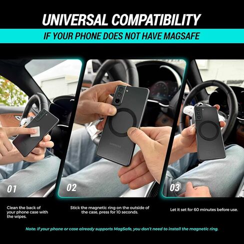 CARMOUNT Clutch-X ™ أبيض - حامل هاتف للسيارة مزود بكأس شفط مطور لهاتف iPhone، حامل هاتف للنافذة، حامل هاتف مغناطيسي بفراغ 360 درجة للسيارة، حامل هاتف مغناطيسي مع كوب شفط in Kuwait