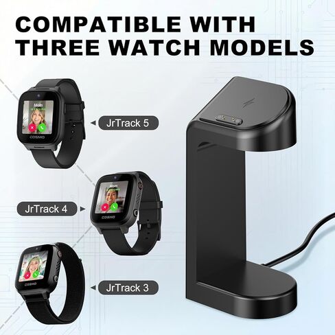 قاعدة شاحن متوافقة مع Cosmo JrTrack 5/Jrtrack 4/Jrtrack 3، قاعدة شحن سريعة مع كابل ومحول بطول 4.92 قدم، حامل شحن مغناطيسي للساعة، ملحقات ساعة ذكية للأطفال in Kuwait