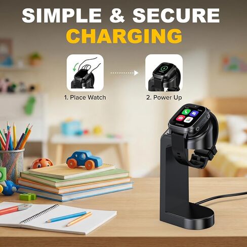 قاعدة شاحن متوافقة مع Cosmo JrTrack 5/Jrtrack 4/Jrtrack 3، قاعدة شحن سريعة مع كابل ومحول بطول 4.92 قدم، حامل شحن مغناطيسي للساعة، ملحقات ساعة ذكية للأطفال in Kuwait