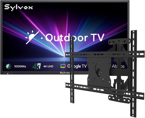 SYLVOX New 55" Outdoor Smart TV with Wall Mount, Superior Waterproof Performance, Matte Finish for Enhanced Anti-Glare Effect, Full Metal, with Dolby Atmos, 1000nits, Partial Sun Deck Pro 2.0+ Series in Saudi Arabia