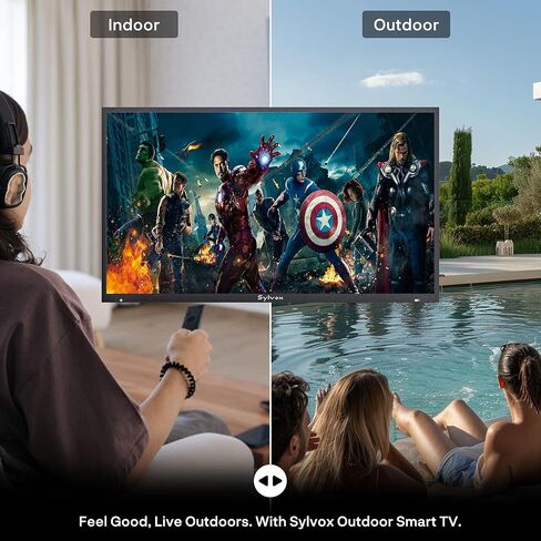 SYLVOX New 55" Outdoor Smart TV with Wall Mount, Superior Waterproof Performance, Matte Finish for Enhanced Anti-Glare Effect, Full Metal, with Dolby Atmos, 1000nits, Partial Sun Deck Pro 2.0+ Series in Saudi Arabia